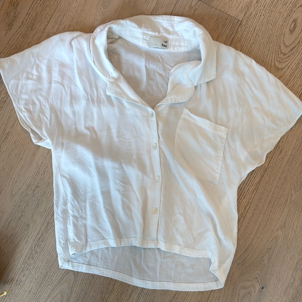 Button up short sleeve top